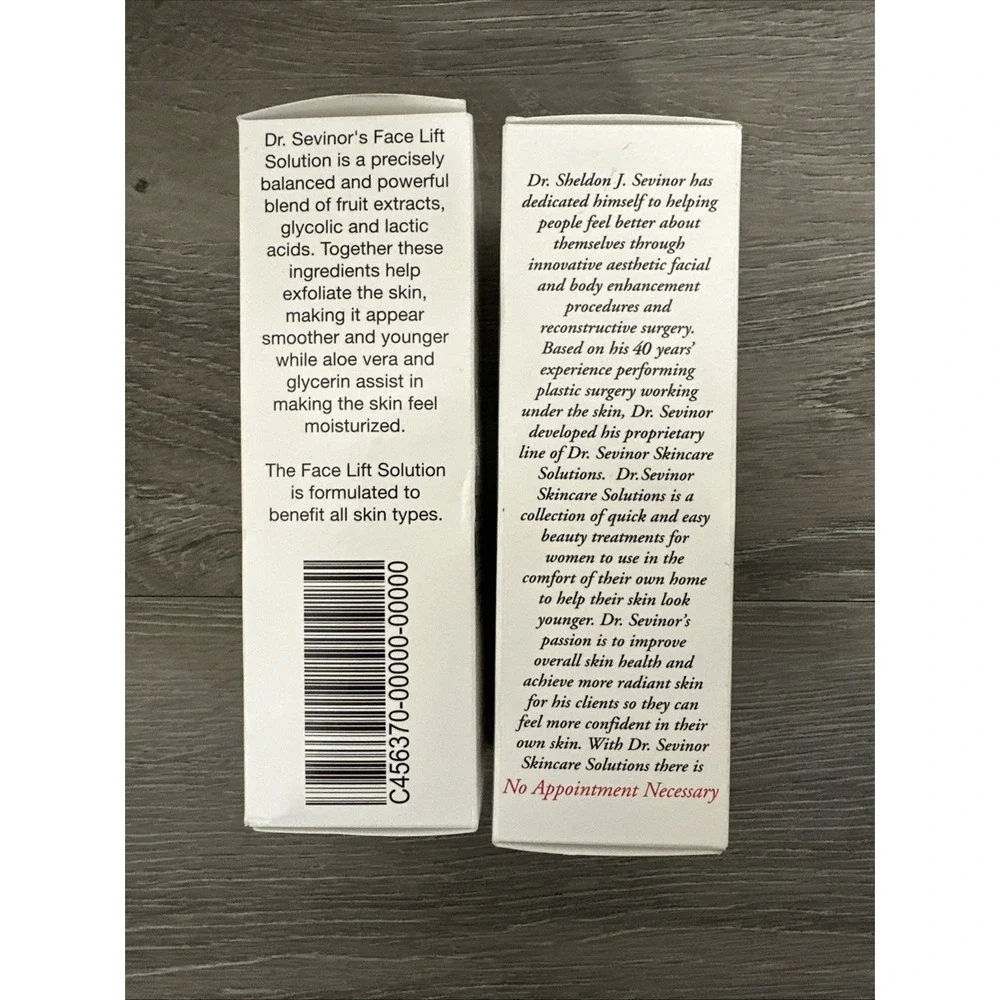 Dr Sevinor Face Lift Solution Unisex 4oz 2pk Blue New Tightening Firming Peel